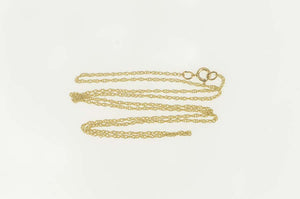 14K 1.1mm Rolling Cable Twist Link Chain Necklace 18" Yellow Gold