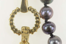 Load image into Gallery viewer, 14K Tahitian Pearl Beaded Diamond Circle Clasp Bracelet 6.5&quot; Yellow Gold