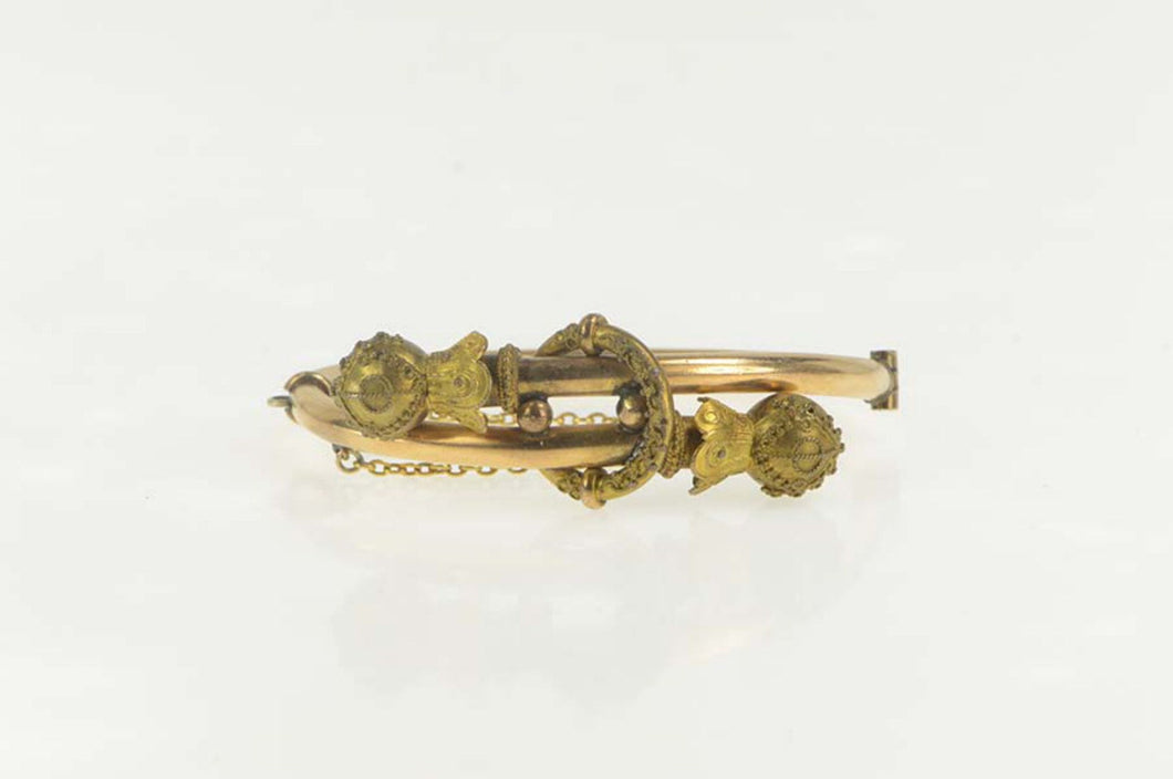 Gold Filled Victorian Elaborate Statement Wrap Bangle Bracelet 6.25