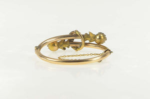 Gold Filled Victorian Elaborate Statement Wrap Bangle Bracelet 6.25"