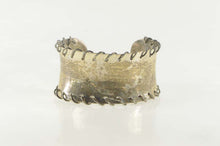 Load image into Gallery viewer, Sterling Silver Seam Laced Trim Statement Cuff Bracelet 6.75&#39;
