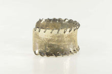 Load image into Gallery viewer, Sterling Silver Seam Laced Trim Statement Cuff Bracelet 6.75&#39;