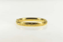 Load image into Gallery viewer, Gold Filled Retro Etched Floral Pattern Statement Bangle Bracelet 7&quot;