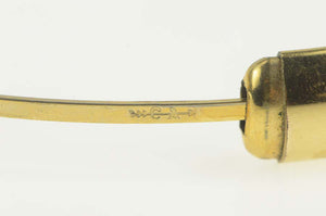 Gold Filled Retro Etched Floral Pattern Statement Bangle Bracelet 7"