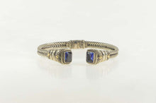 Load image into Gallery viewer, Sterling Silver 18K Two Tone Ornate Statement Cuff Bracelet 7.5&quot;
