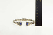Load image into Gallery viewer, Sterling Silver 18K Two Tone Ornate Statement Cuff Bracelet 7.5&quot;
