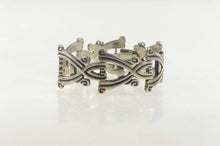 Load image into Gallery viewer, Sterling Silver Ornate Traditional Mexican Geometric Bracelet 6.75&quot;