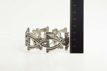 Load image into Gallery viewer, Sterling Silver Ornate Traditional Mexican Geometric Bracelet 6.75&quot;