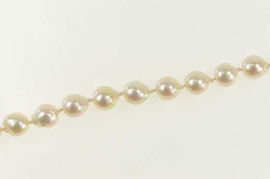 14K Pearl Beaded Ornate Classic Statement Bracelet 6.75" Yellow Gold