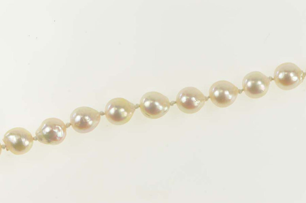 14K Pearl Beaded Ornate Classic Statement Bracelet 6.75