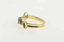 Load image into Gallery viewer, 18K Marquise Sapphire Diamond Wavy Band Ring Size 5.5 Yellow Gold