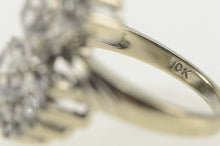Load image into Gallery viewer, 10K 1930&#39;s Ornate Crystal Bypass Cocktail Ring Size 6.5 White Gold