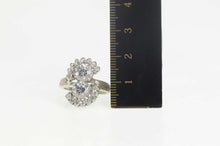 Load image into Gallery viewer, 10K 1930&#39;s Ornate Crystal Bypass Cocktail Ring Size 6.5 White Gold