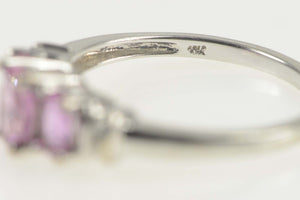 10K Syn. Pink Sapphire Diamond Engagement Ring Size 7 White Gold