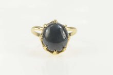 Load image into Gallery viewer, 14K 1960&#39;s Oval Black Star Sapphire Cocktail Ring Size 9 Yellow Gold
