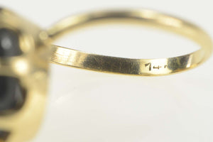 14K 1960's Oval Black Star Sapphire Cocktail Ring Size 9 Yellow Gold