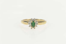 Load image into Gallery viewer, 10K Marquise Emerald Diamond Halo Engagement Ring Size 7 Yellow Gold