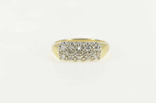 Load image into Gallery viewer, 14K 0.24 Ctw Diamond Squared Cluster Band Ring Size 7 Yellow Gold