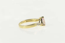 Load image into Gallery viewer, 14K Pear Pink Topaz Diamond Bypass Engagement Ring Size 7.25 Yellow Gold