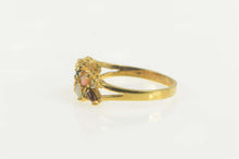 Load image into Gallery viewer, 14K Opal Nephrite Coral Onyx CZ Retro Band Ring Size 10 Yellow Gold