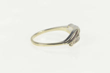 Load image into Gallery viewer, 14K Retro 1950&#39;s Diamond Wavy Wedding Band Ring Size 8.25 White Gold