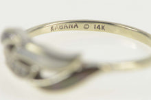 Load image into Gallery viewer, 14K Retro 1950&#39;s Diamond Wavy Wedding Band Ring Size 8.25 White Gold