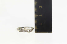 Load image into Gallery viewer, 14K Retro 1950&#39;s Diamond Wavy Wedding Band Ring Size 8.25 White Gold