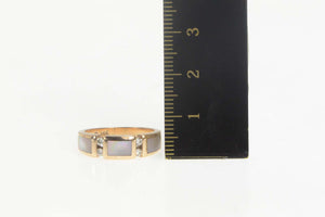 14K Diamond Pink Mother of Pearl Inlay Diamond Ring Size 6.5 Rose Gold