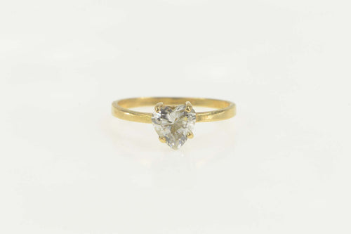 14K Heart Solitaire Promise Travel Engagement Ring Size 6 Yellow Gold