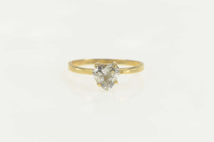 14K Heart Solitaire Promise Travel Engagement Ring Size 6 Yellow Gold