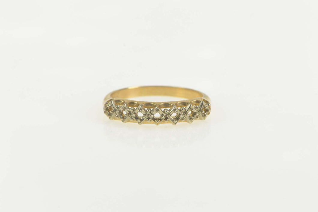 14K Vintage NOS 1950's Five Stone Wedding Band Ring Size 5.5 Yellow Gold