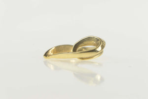 10K Diamond Inset Curvy Heart Love Symbol Pendant Yellow Gold
