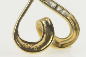 10K Diamond Inset Curvy Heart Love Symbol Pendant Yellow Gold