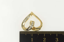 Load image into Gallery viewer, 10K Diamond Inset Curvy Heart Love Symbol Pendant Yellow Gold