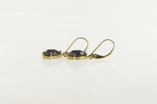 Load image into Gallery viewer, 14K Faceted Pear Black Onyx Dangle Lever Back Earrings Yellow Gold