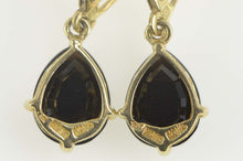 Load image into Gallery viewer, 14K Faceted Pear Black Onyx Dangle Lever Back Earrings Yellow Gold