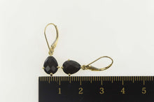 Load image into Gallery viewer, 14K Faceted Pear Black Onyx Dangle Lever Back Earrings Yellow Gold