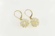 Load image into Gallery viewer, 14K Retro Pearl Ball Cluster Dangle Statement Earrings Yellow Gold