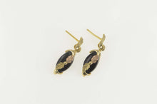 Load image into Gallery viewer, 10K Black Hills Leaf Black Onyx Dangle Earrings Yellow Gold
