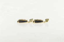 Load image into Gallery viewer, 10K Black Hills Leaf Black Onyx Dangle Earrings Yellow Gold