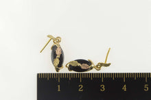 Load image into Gallery viewer, 10K Black Hills Leaf Black Onyx Dangle Earrings Yellow Gold