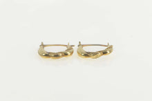Load image into Gallery viewer, 14K Puffy Twist Oval Scalloped Statement Hoop Earrings Yellow Gold