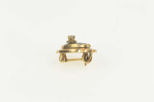 10K Art Deco Beta Theta Pi Diamond Enamel Lapel Pin/Brooch Yellow Gold