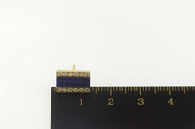 Load image into Gallery viewer, 14K Retro Squared Lapis Lazuli Diamond Lapel Pin/Brooch Yellow Gold