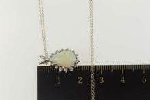 Load image into Gallery viewer, 14K 1.55 Ctw Pear Opal Diamond Halo Chain Necklace 18.25&quot; White Gold