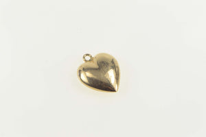 14K Simple Puffy Heart Forget Me Not Love Charm/Pendant Yellow Gold