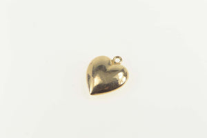 14K Simple Puffy Heart Forget Me Not Love Charm/Pendant Yellow Gold