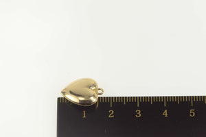 14K Simple Puffy Heart Forget Me Not Love Charm/Pendant Yellow Gold