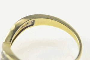 10K 0.25 Ctw Diamond Chevron Wedding Band Ring Size 6.75 Yellow Gold