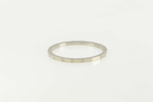 14K Squared Edge Vintage NOS 1950's Band Ring Size 6.75 White Gold